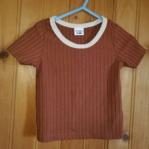 Baby Boy's Burgundy/Brown & Cream shirt & shorts set